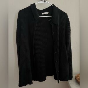 Mod ref black sweater with buttons